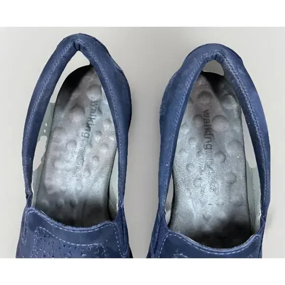 Walking Cradles Shoes Womens 8.5 M Orleans Slip On Sneakers Blue Leather Low - Picture 8 of 8